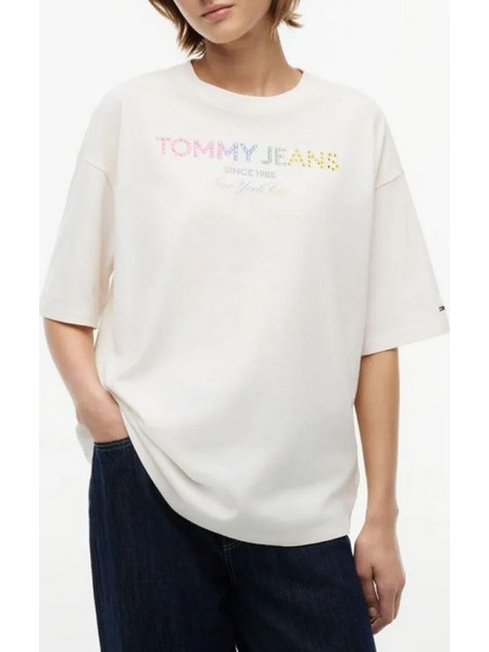 TOMMY JEANS TJW OVS TJ BLING GMD TEE DW0DW22803-YBH OffWhite