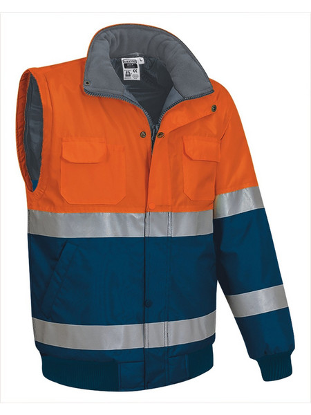 Αποσπώμενο Jacket Υψηλής Ορατότητας DONEGAL Valento Fluo Orange-Orion Navy Blue
