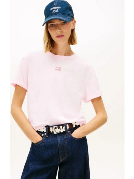 Tommy Hilfiger Γυναικείο Logo Τ-shirt Σε Boxy Γραμμή Light Pink (DW0DW22202)