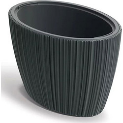 Iliadis Oro Oval Κασπώ Πλαστικό Σκούρο Γκρι 59.5x38.5x40cm 773926
