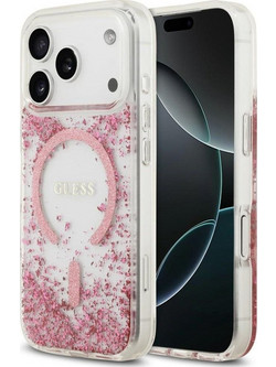 Guess Resin Bottom Glitter Magsafe Back Cover Pink (iPhone 18 Pro / 17 Pro)