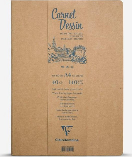 Clairefontaine Σκληρόδετο Μπλοκ Σχεδίου Carnet Dessin 40Φ A4 (21x29,7cm) 140g