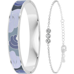 So Charm Σετ 2 Βραχιόλια Ασημί με Κρύσταλλα B4344A+BS4274A