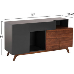ΜΠΟΥΦΕΣ PREDA HM9747 MDF ΜΕ ΚΑΡΥΔΙ + ΣΚΟΥΡΟ ΓΚΡΙ ΚΑΠΛΑΜΑ 167x28-40x80Υεκ