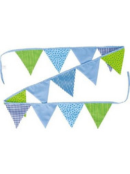 Γιρλάντα Ύφασμα Bunting Μπλε - Πράσινο 220cm, Goki