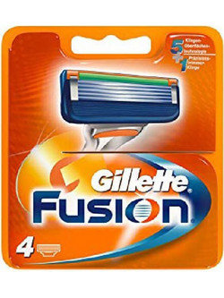 Gillette Fusion Ανταλλακτικά Ξυραφάκια με 5 Λεπίδες & Λιπαντική Ταινία 4τμχ