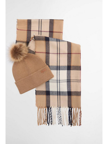 Σετ Σκούφος Κασκόλ BARBOUR Dover & Hailes Hessian Tartan