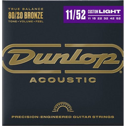 Dunlop DAB Σετ 6 Χορδές Ακουστικής Κιθάρας 80/20 Bronze 11-52" Medium Tension
