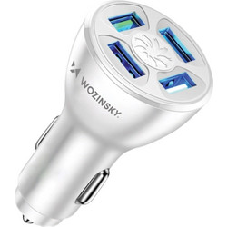 Φορτιστής αυτοκινήτου Wozinsky WCCAW 50 W με 4x USB-A και QC - λευκός Λευκό