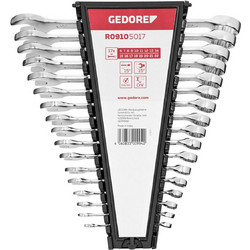 GEDORE Red Ratchet Spanner Set, Metric - 17 Pieces