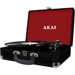 Akai ATT-E10 Πικάπ Βαλιτσάκι με Ηχεία & Προενίσχυση Bluetooth & USB Black