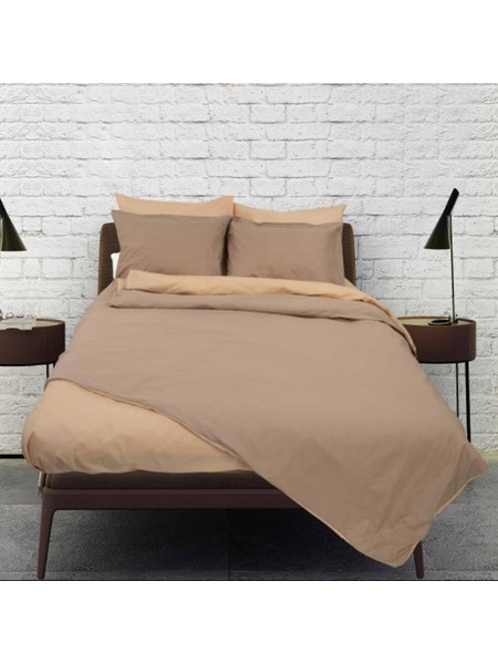 Σετ σεντόνια υπέρδιπλα RAINBOW Smoke-Beige από 50% βαμβάκι 220x250εκ