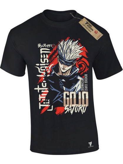 Takeposition Ανδρικό Μπλουζάκι Anime Jujutsu Kaisen Gojo - Μαύρο/ MEDIUM 100% Βαμβάκι