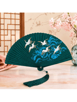 Βεντάλια Bamboo Πράσινη Swan 18εκ