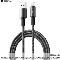 Remax CB25-AC Braided USB-A to USB-C 66W Black