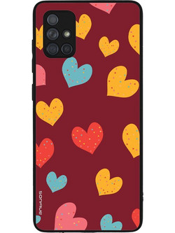 Sonique Heart Series Back Cover Burgundy (Samsung Galaxy A71)