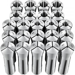 Σετ κόλετ VEVOR R8 1/16"-3/4" 23 τεμαχίων R8 σετ κόλετ φρέζας ακριβείας, για φρέζες, πρέσες τρυπανιών, 0,0008" TIR υψηλής συγκέντρωσης, εργαλείο τσοκ τόρνου με ετικετημένο κουτί αποθήκευσης, κράμα χάλ