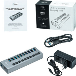 I-tec U3CHARGEHUB10 USB Hub 3.0 USB-A με 10 Θύρες USB-A & Εξωτερική Παροχή Ρεύματος