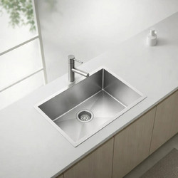 Sanitec 11908 Filo Quadra Υποκαθήμενος Νεροχύτης Inox Σατινέ 57x45cm