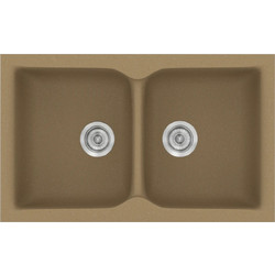 Sanitec Classic 336 Επικαθήμενος Νεροχύτης Γρανίτη Ματ Metallic Coffee 86x50cm
