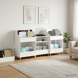 vidaXL Σετ Ραφιών Μέσων 3 τμχ. Λευκό 212 x 46 x 112 cm