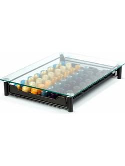 BEWELLO μεταλλική θήκη με γυαλί για 60 κάψουλες Nespresso 41x26x6cm (BW0999)
