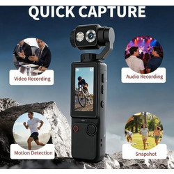 Φορητή κάμερα Vlog Q8 4K Ultra HD 2000mAh Μαύρο