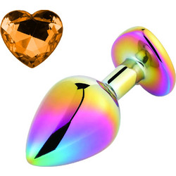 Guilty Toys Rainbow Heart Πρωκτική Σφήνα Πορτοκαλί