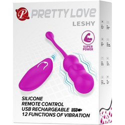 Pretty Love Leshies Vibe Beads Δονητής Egg για Ζευγάρια με Τηλεχειριστήριο 18.6cm Μωβ