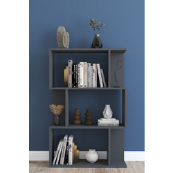 Stewe Home Βιβλιοθήκη με 3 Ασύμμετρα Ράφια 72x22x109cm STE-016055-P16055