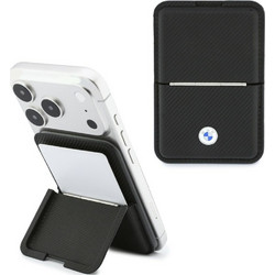 BMW Carbon Metal Logos MagSafe Card Holder Black