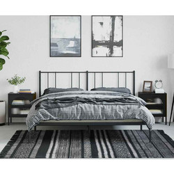 vidaXL Κομοδίνα 2 τεμ. Μαύρα 50 x 35 x 60 εκ. από Ατσάλι και Γυαλί