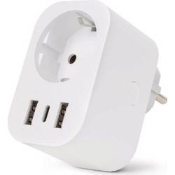 Smart Πρίζα Entac 954301 - 1 x Schuko / 2xUSB-A / 1xUSB-C - Wi-Fi/TUYA AV-954301