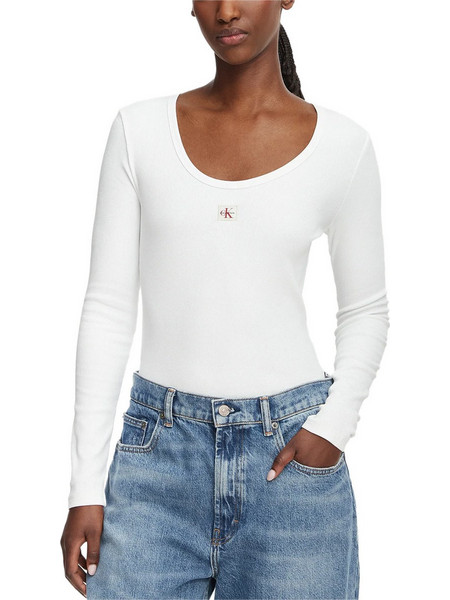 Μπλουζα Woven Label 2X2 Rib Scoop LV047D218G YAF bright white