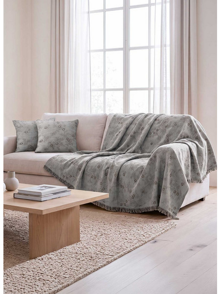 Ριχτάρι BOTANY GREY Γκρι Ριχτάρι τριθέσιου καναπέ: 170 x 300 εκ. MADI