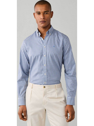 Hackett Ανδρικό Πουκάμισο Καρό Classic Fit Μπλε HM3010752