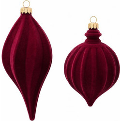 Στολίδι μπορντώ βελουτέ Onion 2σχέδια D21cm - Plastona