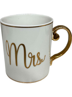 Mrs Love Κουπα New Bone China Λευκο Χρυσο 8x8x9 - Liberta - Λευκό,Χρυσό