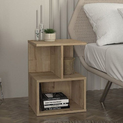 Κομοδίνο - Τραπεζάκι βοηθητικό Entiero Megapap χρώμα sapphire oak 39,8x35x54,6εκ