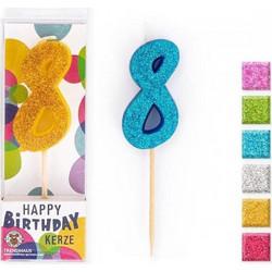 TREND HAUS Κερί Γενεθλίων Trend 957627 Glitter Mini No 8 8,8cm