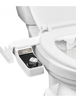 VEVOR Bidet Attachment for Toilet, 0.3" Ultra Thin Bidet Toilet Seat Attachment - Dual Retractable Nozzles, Adjustable Water Pressure, Non-Electric Cold Water Sprayer for Front Rear Water Wash, White