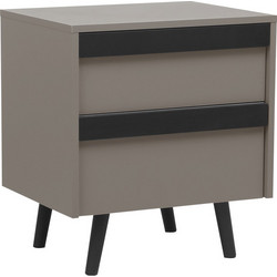 Κομοδίνο Nectra pakoworld taupe με μαύρο 50x40x56εκ