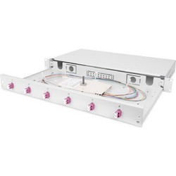 DIGITUS Fiber Optic Splice Box 1U, Loaded, 6x LC Duplex, OM4, Gray