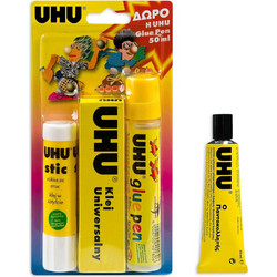 UHU ΚΟΛΛΑ STIC 21gr + AP 35ml + GLUE PEN 50ml (44271)