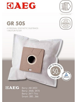 AEG GR50S Σακούλες Σκούπας 4τμχ Συμβατές με Σκούπα AEG