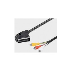 Καλώδιο SCART - RCA x 3 με Διακόπτη 1.5m