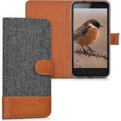 KW Book Anthracite/Brown (ZTE Blade V7)