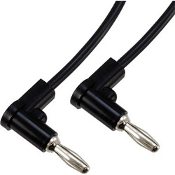 Pomona 2864-24-0 Right Angle banana plug patch cord (60cm, Black)