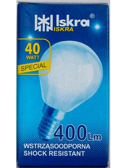 Iskra Λάμπα Σφαιρικό Ε14/40W Γαλακτος