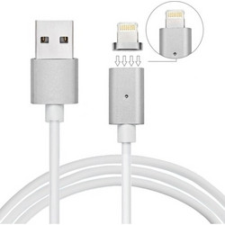 Μαγνητικό Καλώδιο USB 2.0 σε iPhone 5/6/7 - Ασημί 1m
